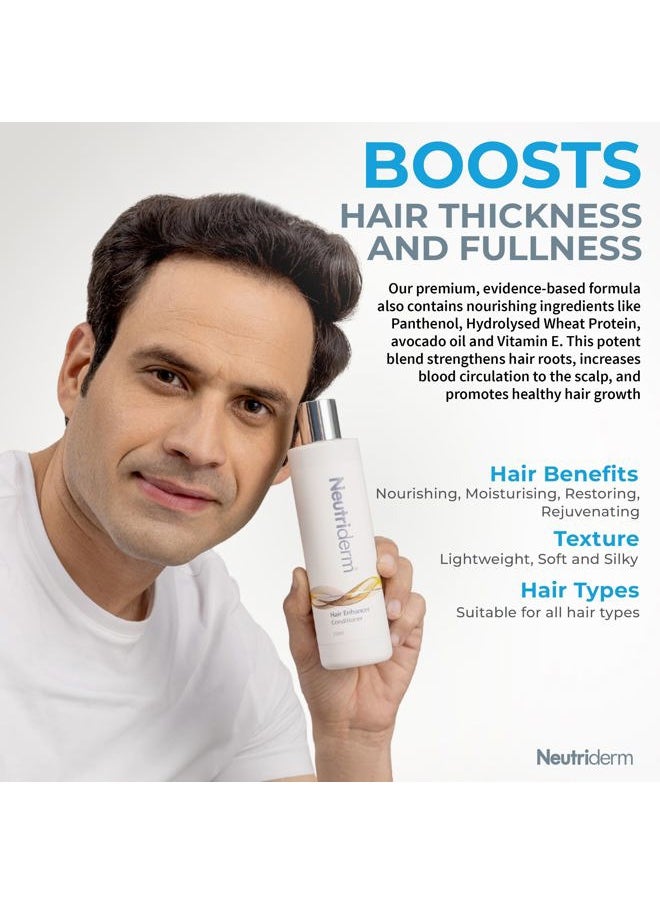 Neutriderm Hair Enhancer Conditioner, Thickening and Strengthening Conditioner, Boosts Hair Thickness and Fullness, Hydrating Formula for Thicker-looking Hair 250ml (8.45 fl oz)