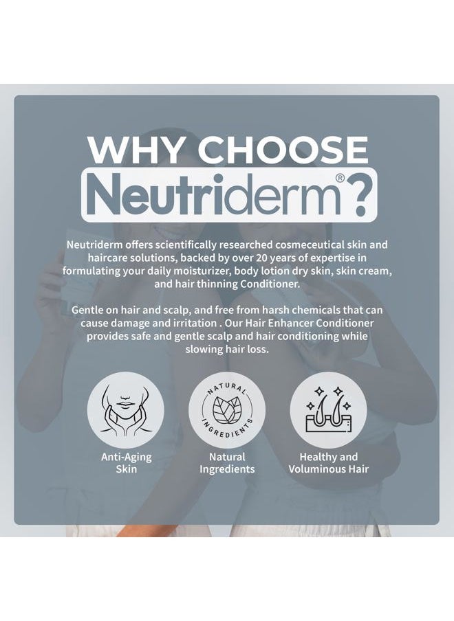 Neutriderm Hair Enhancer Conditioner, Thickening and Strengthening Conditioner, Boosts Hair Thickness and Fullness, Hydrating Formula for Thicker-looking Hair 250ml (8.45 fl oz)