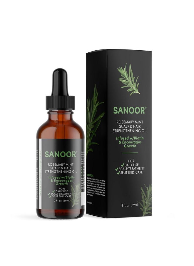 SANOOR® Rosemary Mint, Scalp Hair Growth Oil, Infused Biotin to Encourages Hair Growth | Healthier, Stronger & Long Strands | All Type & Texture | Straight, Waves & Chemically Treated Hairs