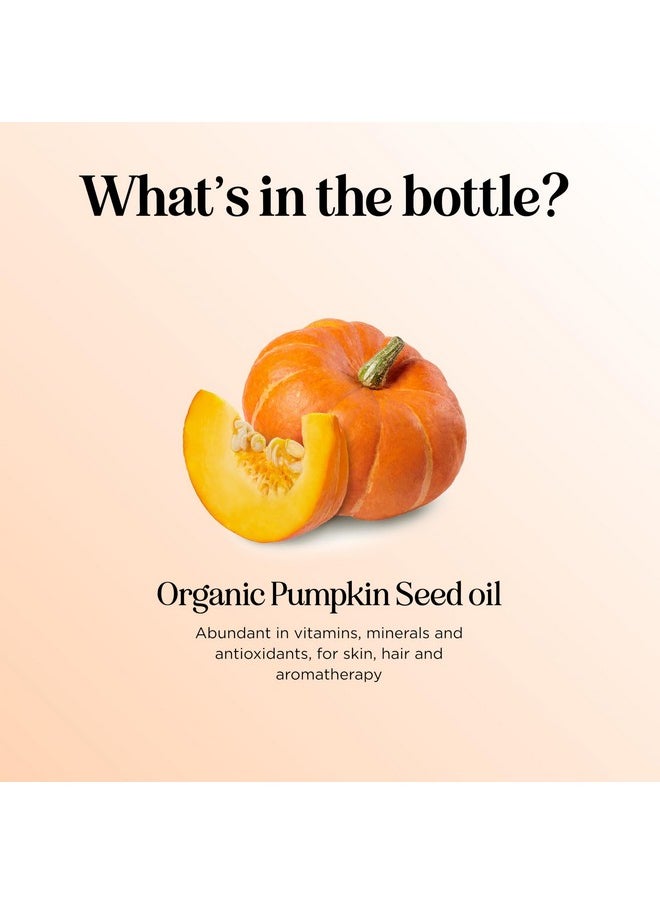 USDA Organic Pumpkin Seed Oil - 100% Pure Pumpkin Seed Oil for Hair Growth Dry Skin and Anti Aging Face Oil - Organic Hair Oil for Dry Damaged Hair and Growth - Virgin Cold Pressed & Unrefined (4oz)