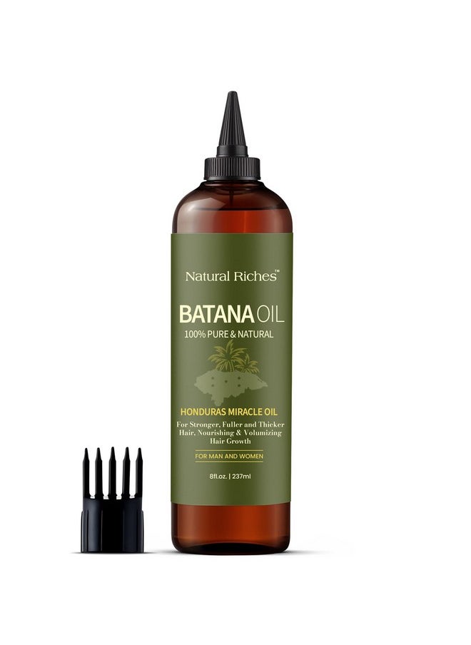 Natural Riches Unrefined Organic Batana Oil, 8 fl oz, 100% Pure & Natural, Cold pressed Honduras Miracle Oil for Hair Growth.