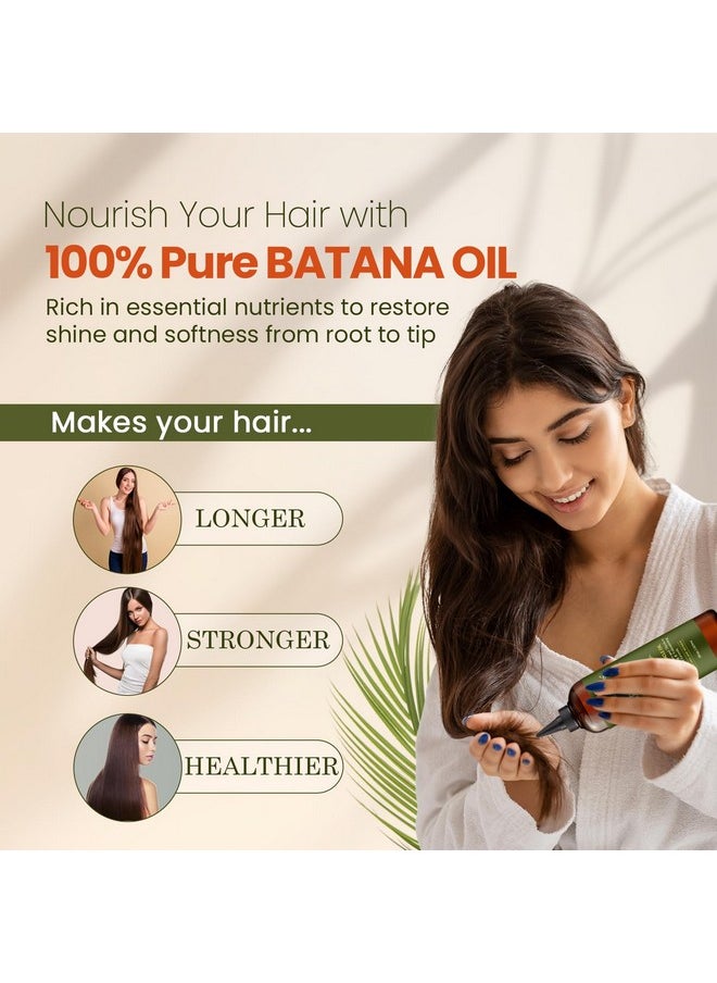 Natural Riches Unrefined Organic Batana Oil, 8 fl oz, 100% Pure & Natural, Cold pressed Honduras Miracle Oil for Hair Growth.