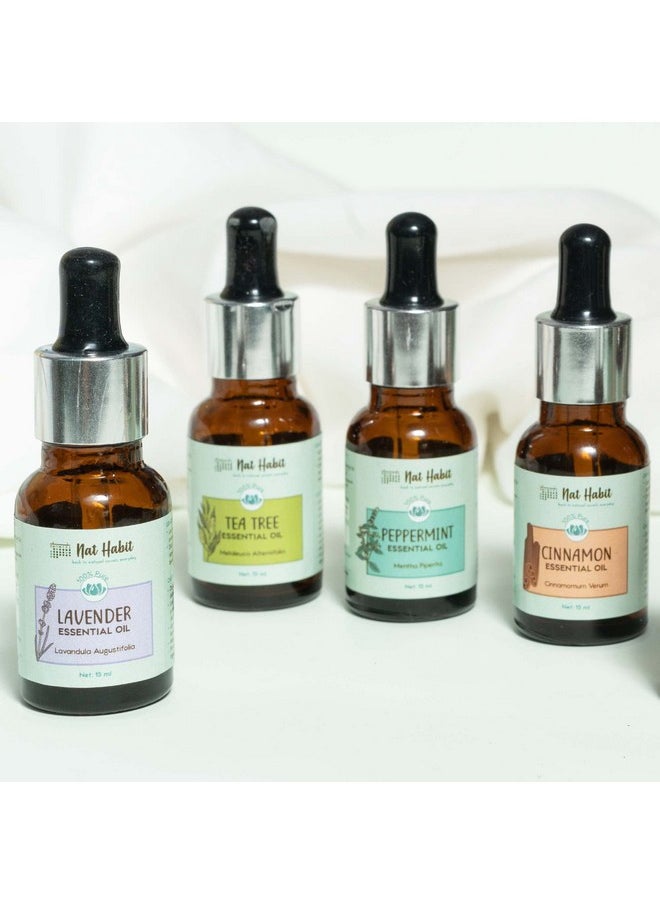 Nat Habit 100% Pure Tea Tree Essential Oil With Melaleuca Alternifolia For Hair & Skin, Steam Distilled,Diffuser Oil, Natural & Therapeutic Grade - 15 ml