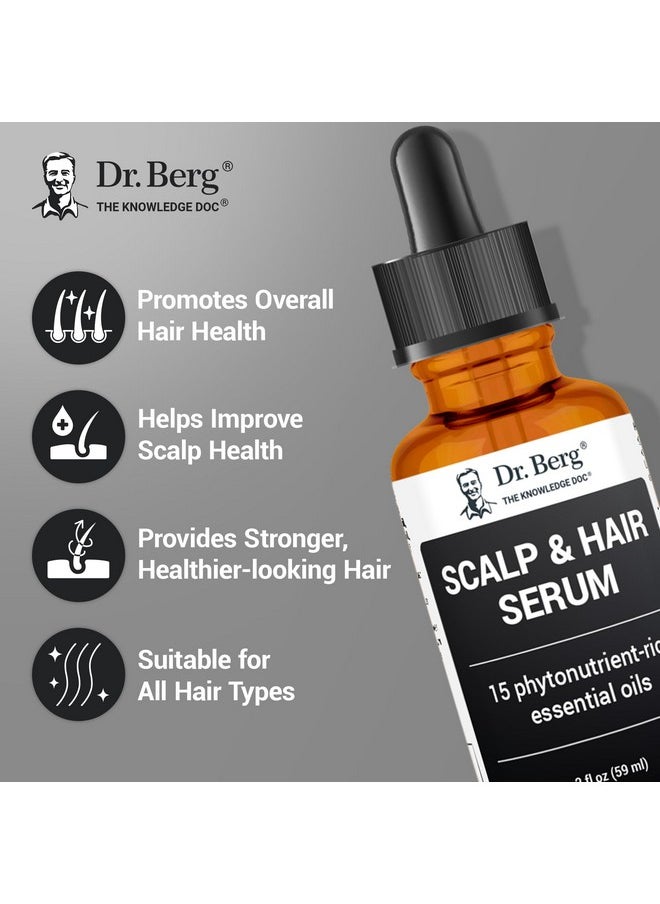 Dr. Berg Scalp & Hair Serum (Improved Formula) with Vitamin D3 & E - Clinically Tested, Paraben- and Sulfate-Free Hair Oil for Women & Men - Includes Rosemary Oil, Castor Oil & Jojoba Oil - 2 Fl oz
