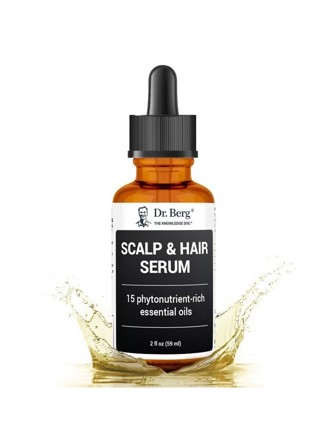 Dr. Berg Scalp & Hair Serum (Improved Formula) with Vitamin D3 & E - Clinically Tested, Paraben- and Sulfate-Free Hair Oil for Women & Men - Includes Rosemary Oil, Castor Oil & Jojoba Oil - 2 Fl oz