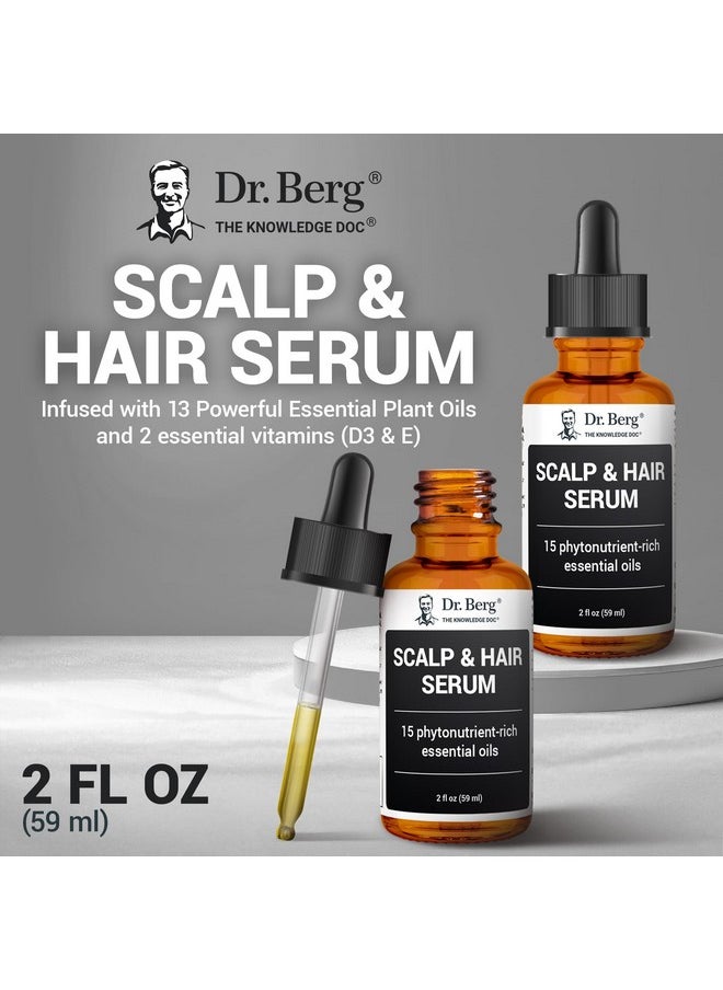 Dr. Berg Scalp & Hair Serum (Improved Formula) with Vitamin D3 & E - Clinically Tested, Paraben- and Sulfate-Free Hair Oil for Women & Men - Includes Rosemary Oil, Castor Oil & Jojoba Oil - 2 Fl oz