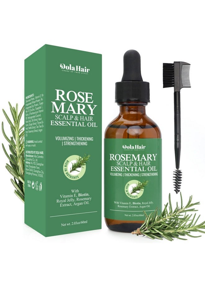 Organic Essential Rosemary Oil for Hair Growth, Thin Hair, Healthy Scalp and Skin (2.03 Oz)
