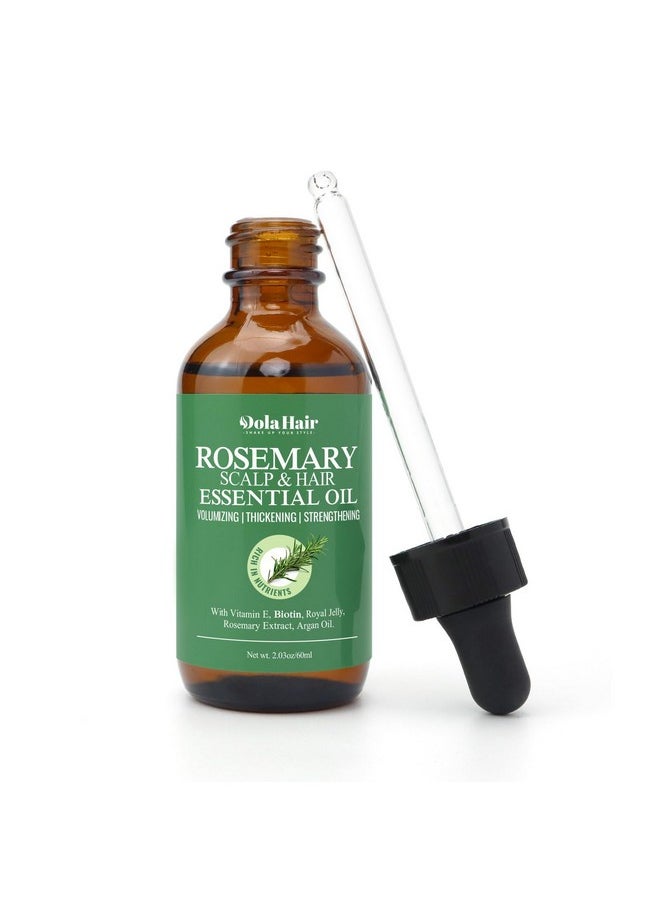 Organic Essential Rosemary Oil for Hair Growth, Thin Hair, Healthy Scalp and Skin (2.03 Oz)