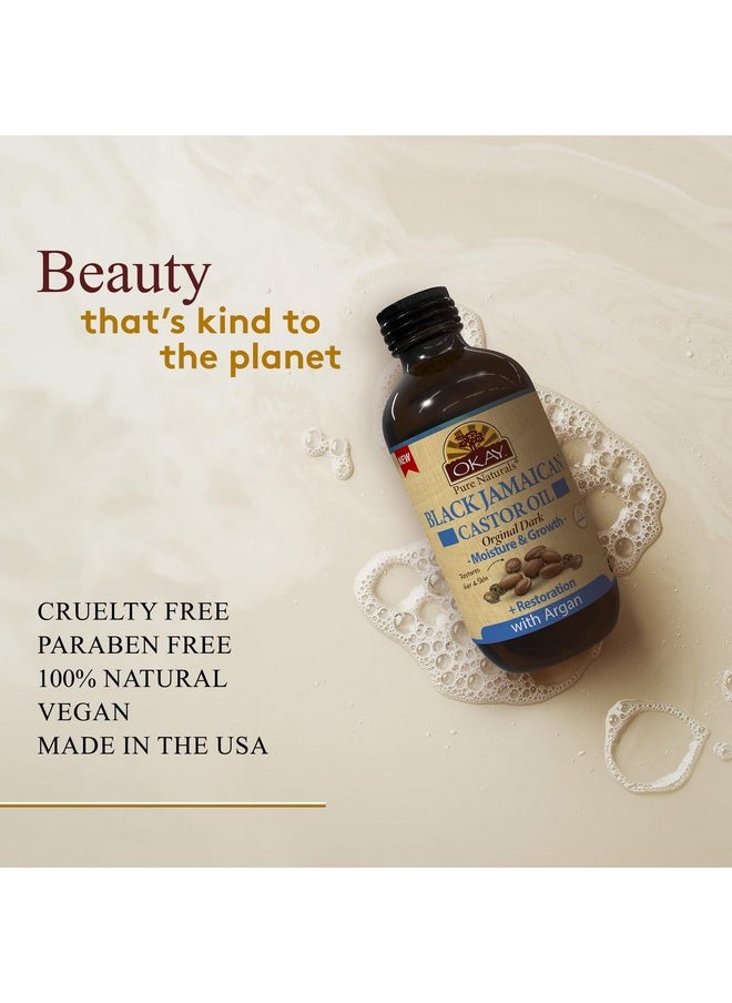 OKAY BLACK JAMAICAN CASTOR OIL ORIGINAL DARK with ARGAN OIL 4oz / 118ml