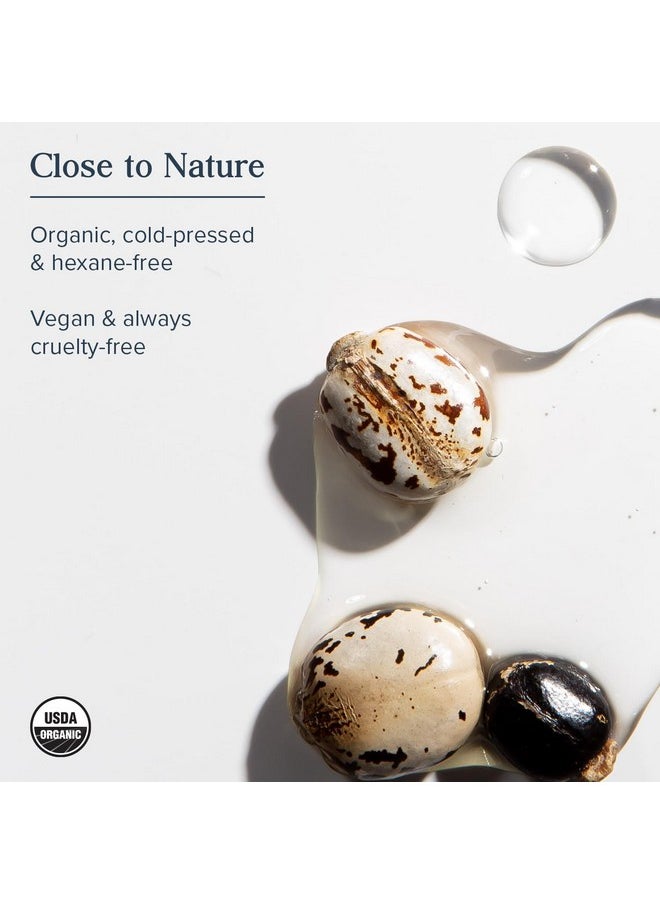 HERITAGE STORE Organic Castor Oil, Glass Bottle, Cold Pressed, Rich Hydration for Hair & Skin, Bold Lashes & Brows 16oz