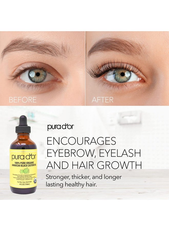 PURA D'OR Organic Jamaican Black Castor Oil, Natural Smoky Scent