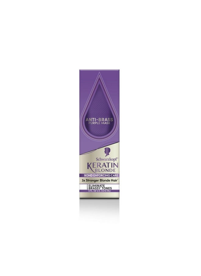 Schwarzkopf Keratin Blonde Anti Brass Purple Mask, 1 Application - Hair Dye Treatment Neutralizes Brassiness and Yellow Undertones, Hair Mask Strengthens Hair, Making it 3x Stronger