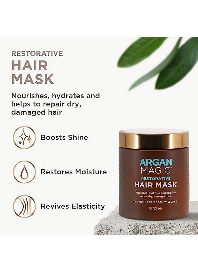 Argan Magic Restorative Hair Mask - Protein Rich Conditioning Hair Mask that Hydrates, Restores And Repairs Damaged Hair | Made in USA, Paraben Free, Cruelty Free (12 oz)