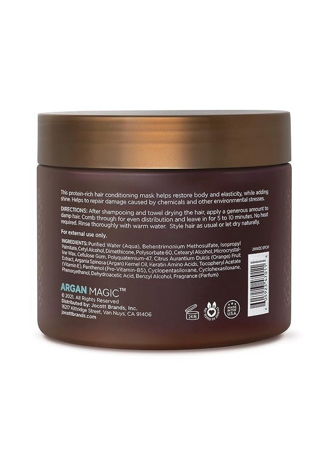 Argan Magic Restorative Hair Mask - Protein Rich Conditioning Hair Mask that Hydrates, Restores And Repairs Damaged Hair | Made in USA, Paraben Free, Cruelty Free (12 oz)
