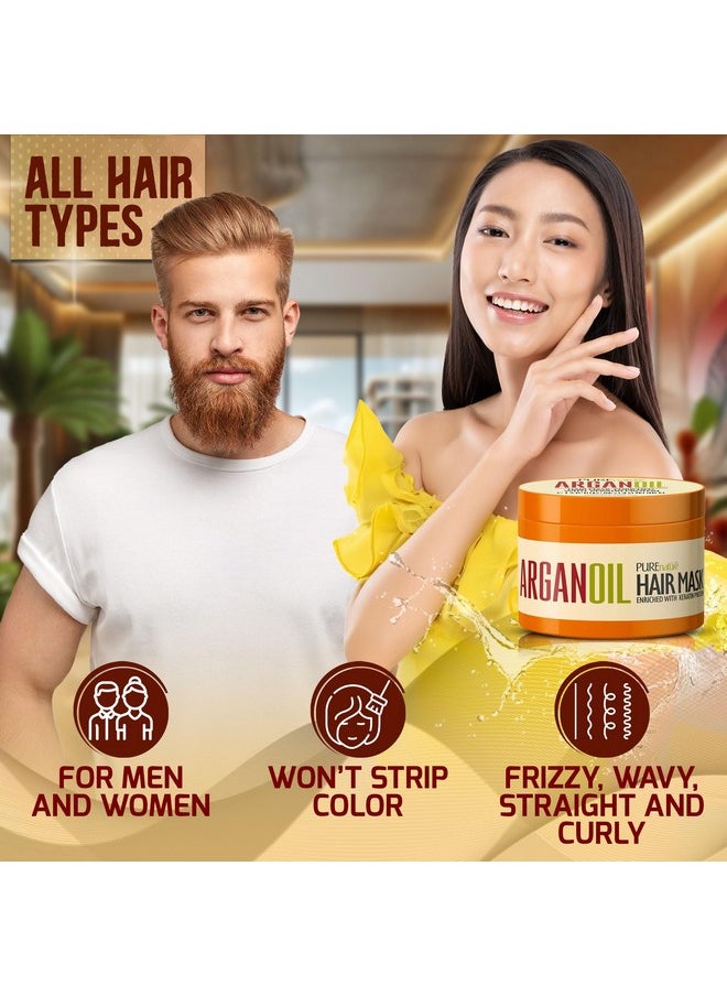 Moroccan Argan Oil Intense Hair Mask - Hydrating Technology for Damaged, Extremely Dry Split Ends - Deep Conditioner Repair Treatment for Curly, Straight, Frizzy, Black and Color Treated Hair