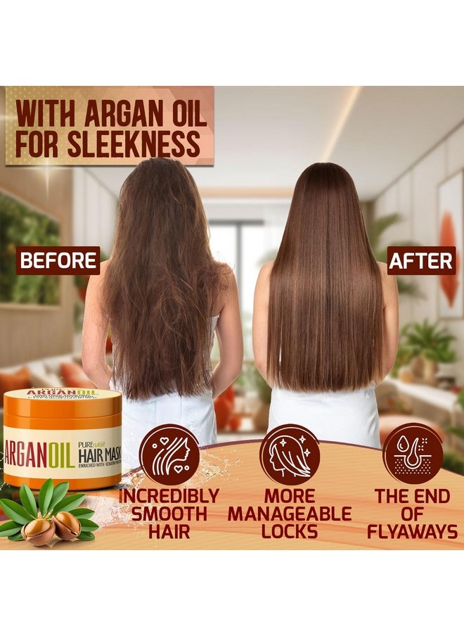 Moroccan Argan Oil Intense Hair Mask - Hydrating Technology for Damaged, Extremely Dry Split Ends - Deep Conditioner Repair Treatment for Curly, Straight, Frizzy, Black and Color Treated Hair