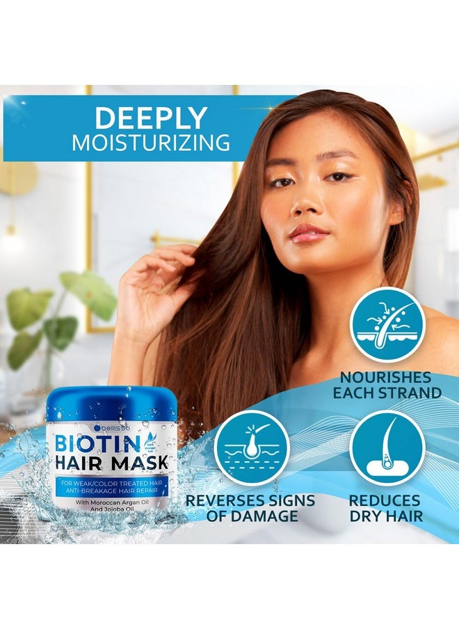 Biotin Hair Mask - Volume Boost and Deep Conditioner for Dry, Damaged Hair - Hydrating Repair Treatment for Women and Men - Moisture Conditioning for Curly Hair and Split Ends - Sulfate Paraben Free