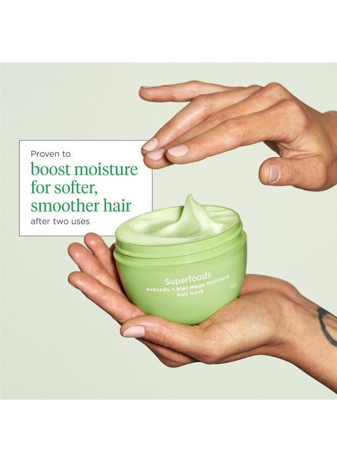 Briogeo Superfoods Avocado + Kiwi Mega Moisture Mask, Protein-Free, Deep Hydration, Enhance Shine, Moisturizing Mask for Dry Hair, Lock In Moisture, Vegan, Cruelty-Free, 8 fl oz
