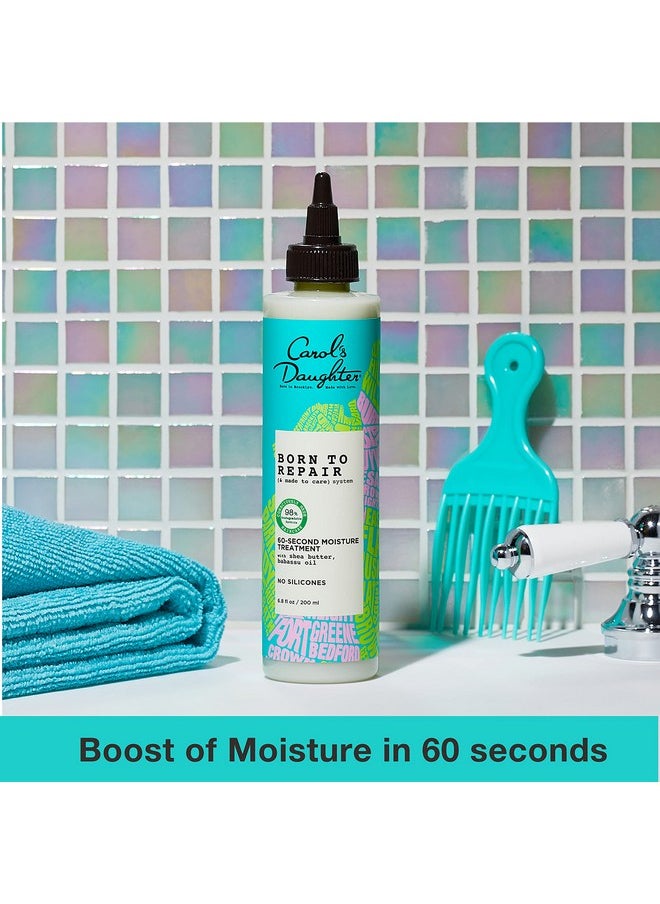 Carol's Daughter Born To Repair 60-Second Moisture Hair Treatment, Hydrating, Detangling Hair Care for Curly Hair with Shea Butter, 6.8 Fl Oz