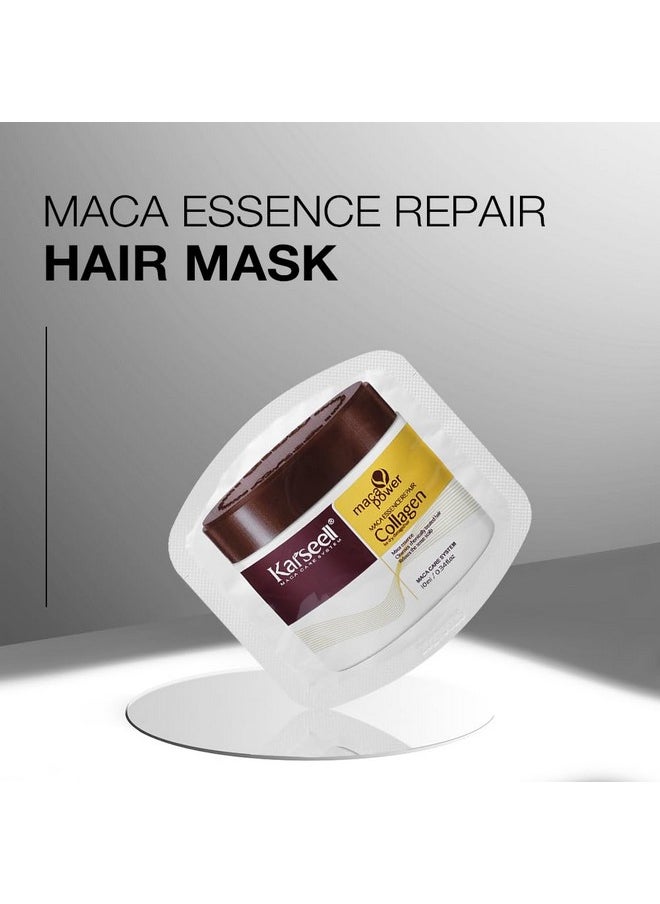 Karseell Collagen Hair Treatment Deep Repair Conditioning Argan Oil Collagen Hair Mask Essence for Dry Damaged Hair All Hair Types 10ml/ 0.34oz（24 packs