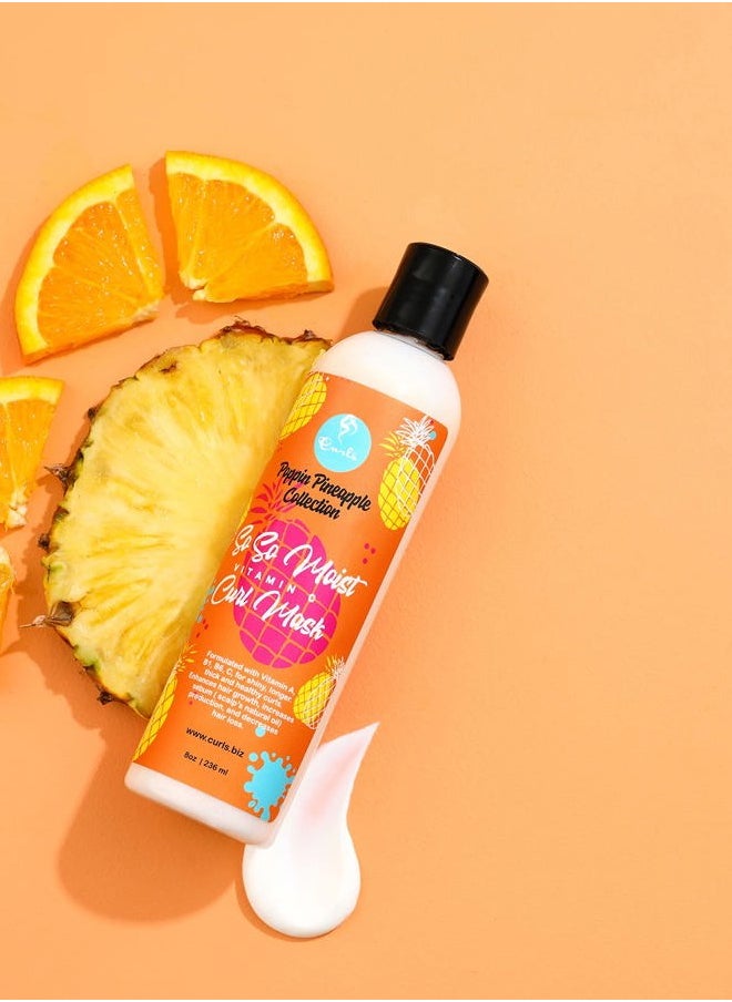 CURLS Poppin Pineapple So So Moist Vitamin C Curl Mask - For All Curl Types - Thickens Hair, Prevents Breakage, and Reduces Hair Loss - Conditions and Moisturizes - 8 Ounces