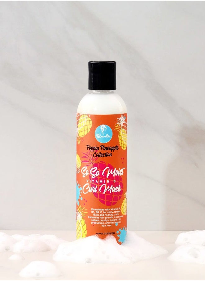 CURLS Poppin Pineapple So So Moist Vitamin C Curl Mask - For All Curl Types - Thickens Hair, Prevents Breakage, and Reduces Hair Loss - Conditions and Moisturizes - 8 Ounces