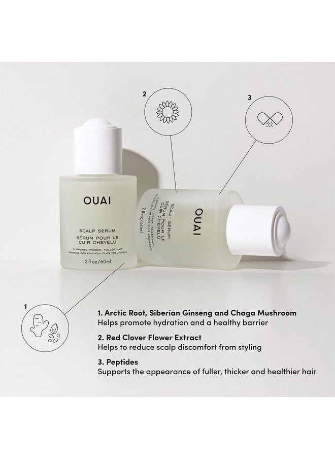 OUAI Scalp Serum - Balancing and Hydrating Serum with Red Clover Extract, Siberian Ginseng and Peptides for Thicker and Fuller-Looking Hair - Paraben, Phthalate and Sulfate Free Scalp Care (2 Fl Oz)