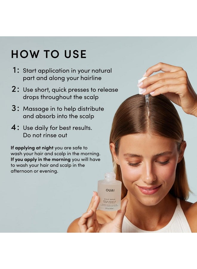 OUAI Scalp Serum - Balancing and Hydrating Serum with Red Clover Extract, Siberian Ginseng and Peptides for Thicker and Fuller-Looking Hair - Paraben, Phthalate and Sulfate Free Scalp Care (2 Fl Oz)