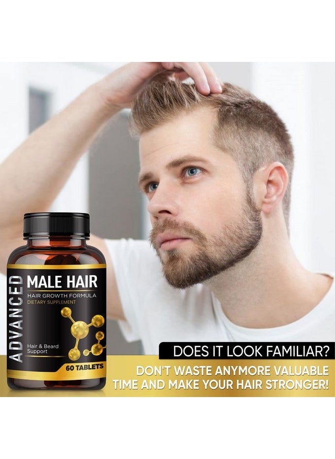 Hair Growth Vitamins For Men-Anti Hair Loss Support Vitamins Pills & Dht Blocker For Men.Regrow Hair & Beard Growth Supplement For Thicker Fuller & Stronger Hair. Support Thinning Hair With Biotin.