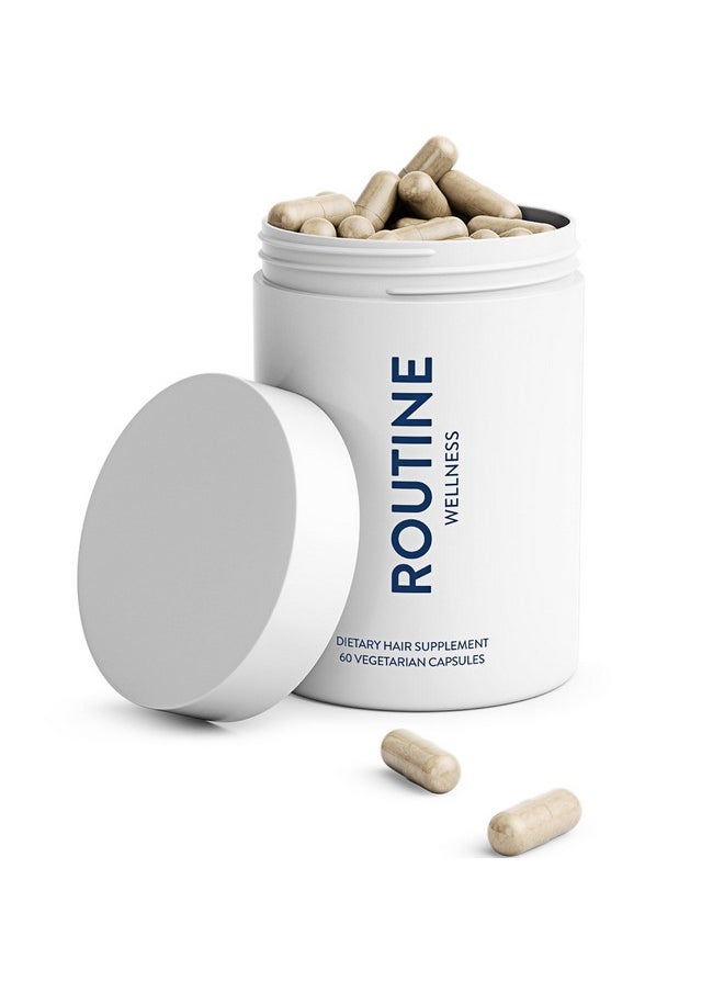 Routine Wellness Advanced Hair Growth Supplement - Vitamins to Grow Thicker, Fuller Hair with Volume, Vegetarian and Gluten Free, Ideal for Women & Men with Thinning Hair - 1 Bottle, 30 Day Supply