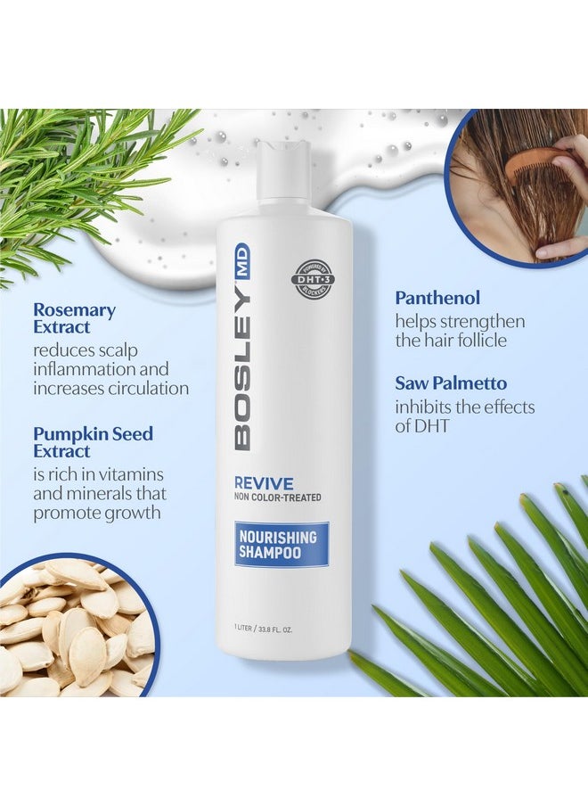 BosleyMD BosRevive Nourishing Shampoo for Noticeably Thinning and Non Color-Treated Hair, 33.8 Fl Oz