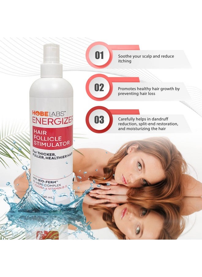 Hobe Labs Energizer Hair Follicle Stimulator with Jojoba and Vitamin B-5 for Thicker, Fuller Hair, 12 oz