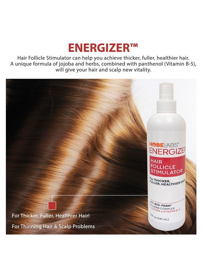 Hobe Labs Energizer Hair Follicle Stimulator with Jojoba and Vitamin B-5 for Thicker, Fuller Hair, 12 oz