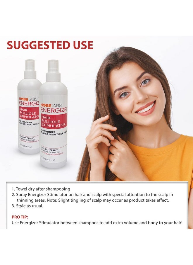 Hobe Labs Energizer Hair Follicle Stimulator with Jojoba and Vitamin B-5 for Thicker, Fuller Hair, 12 oz