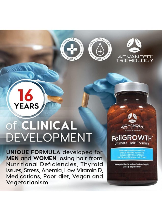 Advanced Trichology FoliGROWTH™ Hair Growth Supplement for Thicker Fuller Hair | Approved by the American Hair Loss Association, Revitalize Thinning Hair, Backed by 20 Years of Experience in Hair Loss