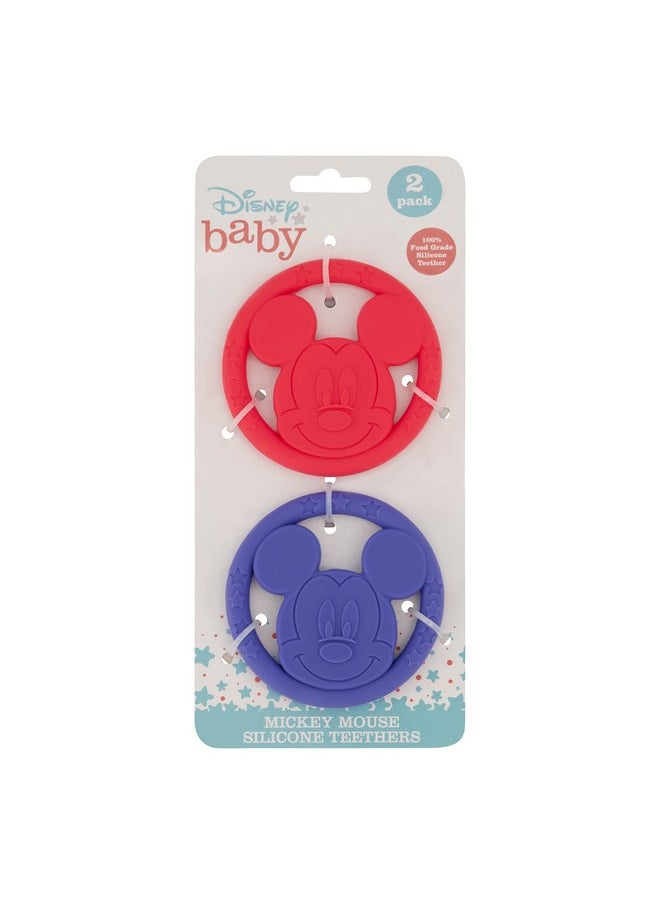 Disney Silicone Teether Toy Set For Infants, Food Grade And Bpa Free Teethers For Babies 6-12 Months, 2-Pack Teether Toys For Newborns