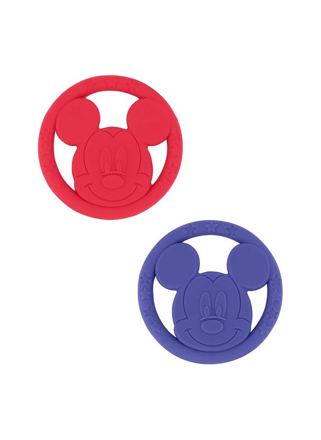 Disney Silicone Teether Toy Set For Infants, Food Grade And Bpa Free Teethers For Babies 6-12 Months, 2-Pack Teether Toys For Newborns