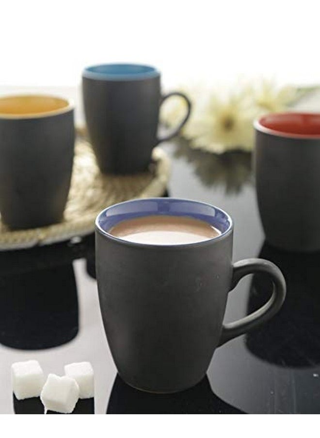 KITTENS Ceramic Coffee Mug Set of 4, Handpainted Mugs, Microwave and Dishwasher Safe, Food Grade Material, 330 ml, Multicolour Inside