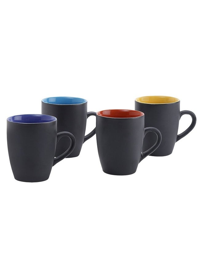 KITTENS Ceramic Coffee Mug Set of 4, Handpainted Mugs, Microwave and Dishwasher Safe, Food Grade Material, 330 ml, Multicolour Inside