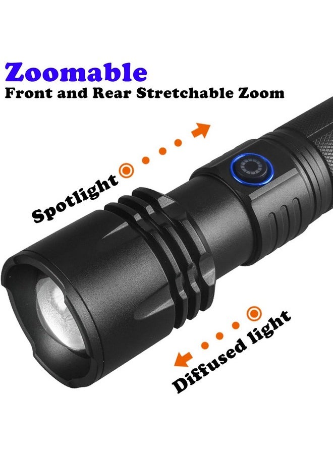 I0DO Zoomable Handheld Flashlight High Lumens Rechargeable Tactical Flashlights Long Range Super Bright Torch High Power Multi-Function Led Emergency Handheld Flashlight
