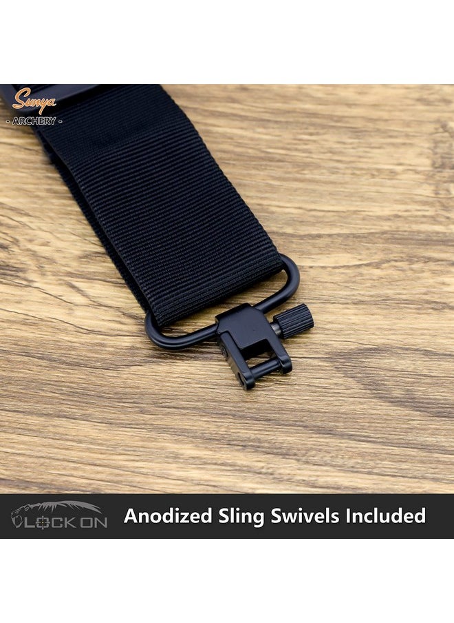 SUNYA Padded Crossbow Sling, Adjustable Crossbow Strap with Swivels - Black