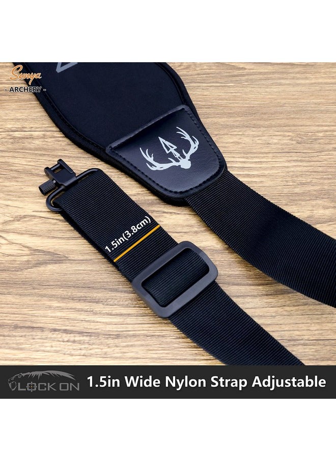 SUNYA Padded Crossbow Sling, Adjustable Crossbow Strap with Swivels - Black