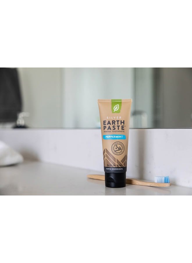 Redmond Earthpaste - Natural Non-Flouride Toothpaste, Peppermint, 4 Ounce Tube (1 Pack)