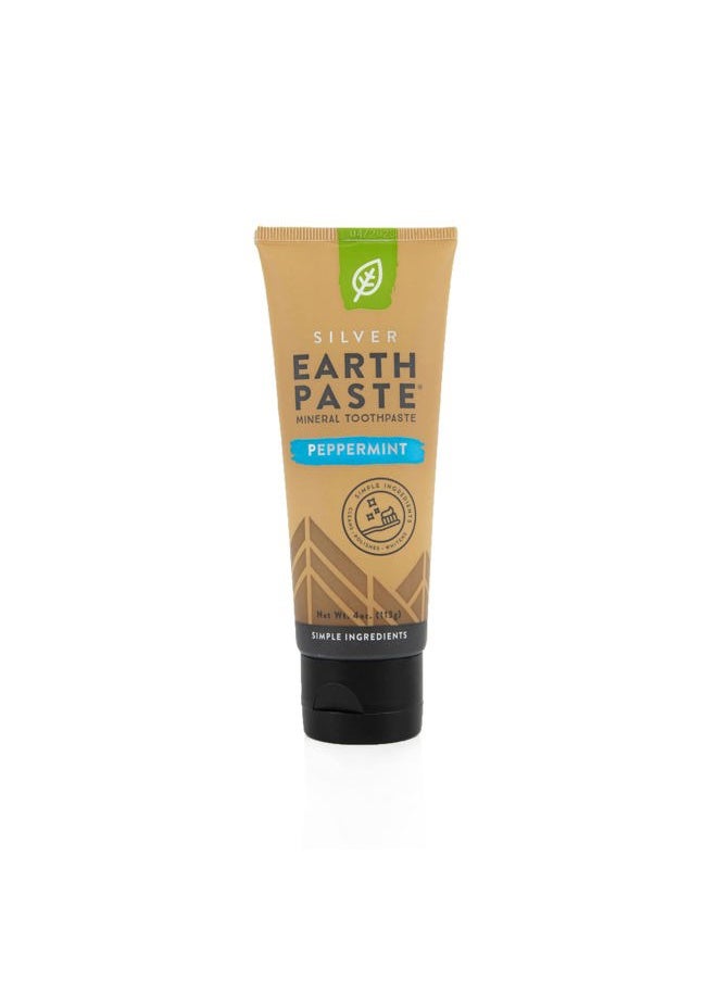 Redmond Earthpaste - Natural Non-Flouride Toothpaste, Peppermint, 4 Ounce Tube (1 Pack)