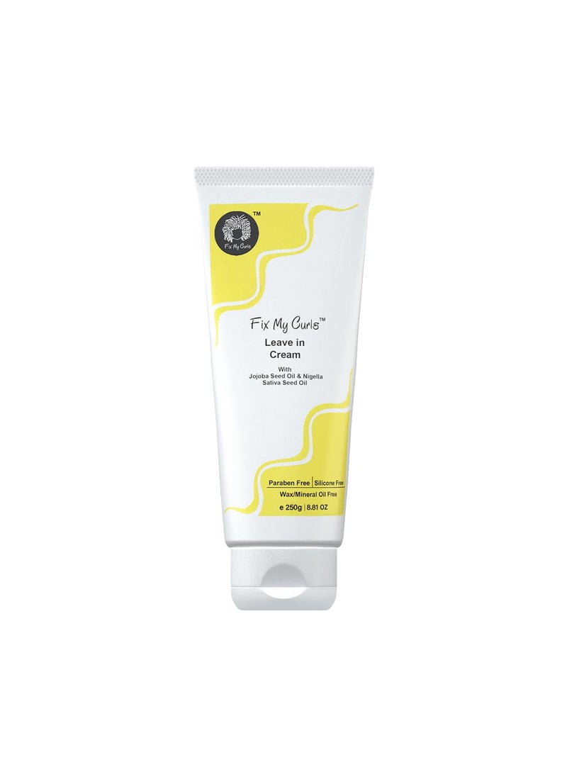 Leave In Cream  Enriched with Jojoba Oil  Nigella Sativa Seed Oil Curly And Wavy Hair CrueltyFree Vegan Frizz Control Hydration