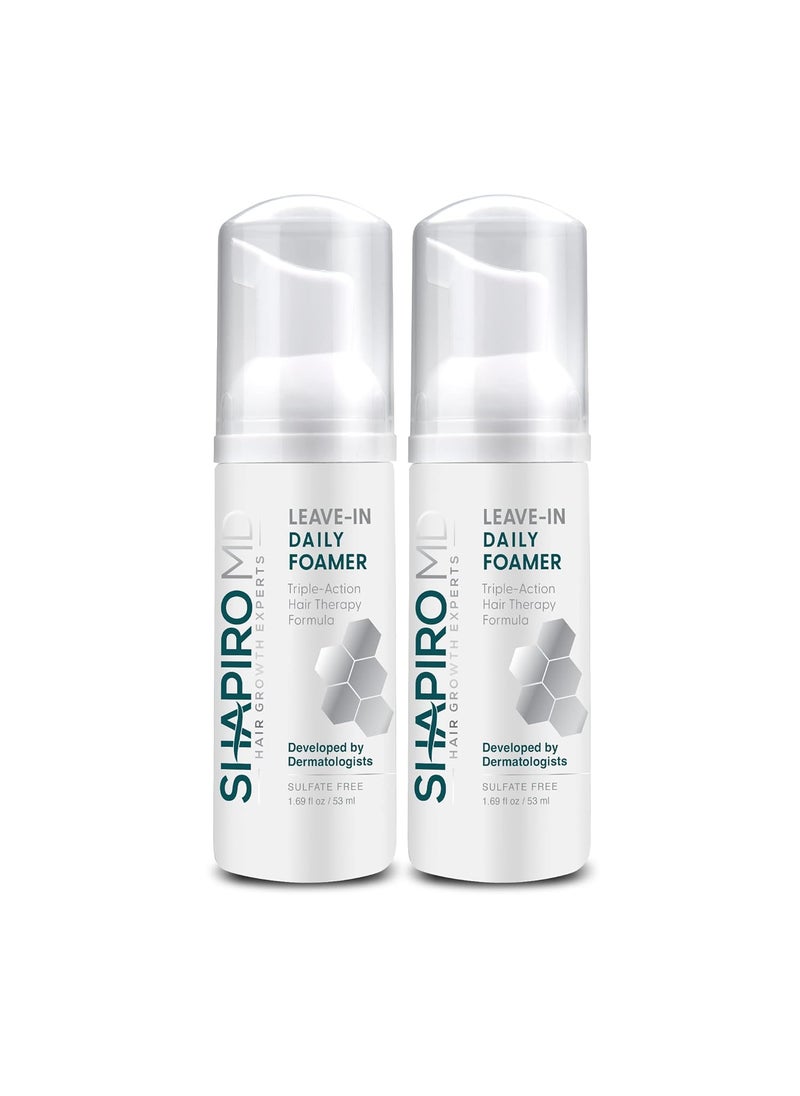Shapiro MD Hair Growth Experts Hair Loss LeaveIn Daily Foam DHT Fighting Vegan Formula for Thinning Hair Developed by Dermatologists Experience Healthier Fuller 2 Month Supply