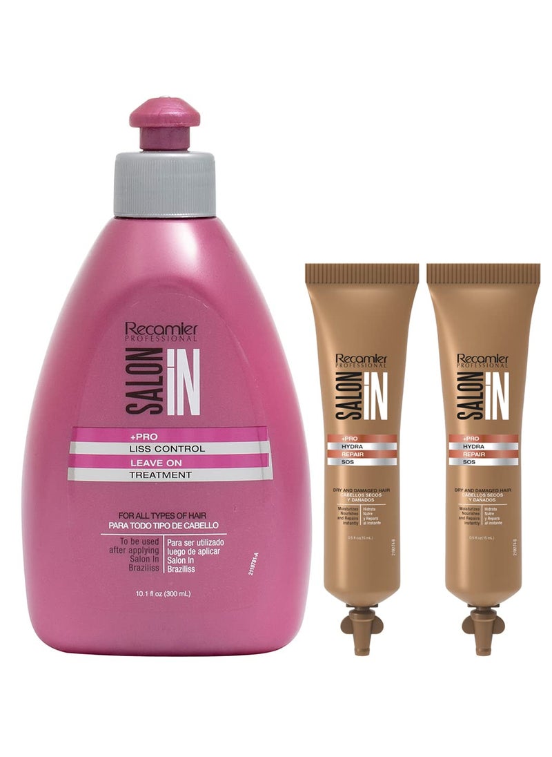 RECAMIER 34158 Professional Salon In Leave In Detangler Hair Smoothing Treatment  Combing Cream  Split End Mender  Tratamientos para el Cabello Seco y Maltratado Crema de Peinar