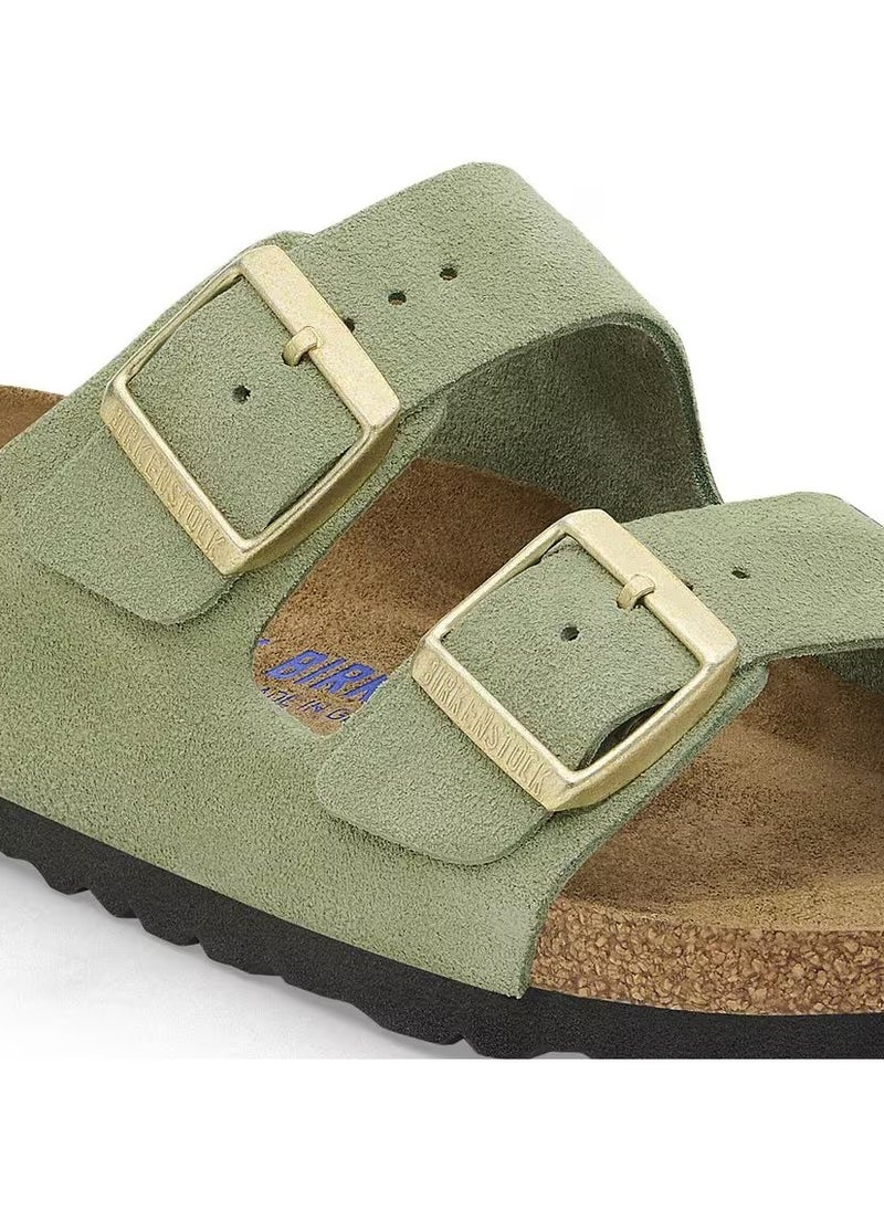 Arizona Soft Footbed Suede Leather - Green Tea