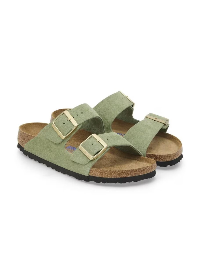Arizona Soft Footbed Suede Leather - Green Tea