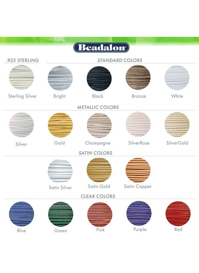 7 Strand Stainless Steel Bead Stringing Wire, 0.015 in / 0.38 mm, Satin Gold, 30 ft / 9.2 m